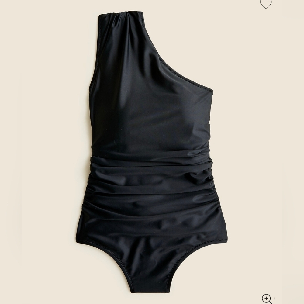 J Crew Ruched One-Shoulder One-Piece
